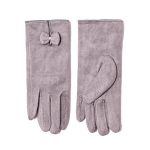 Women's gray gloves isolated on white