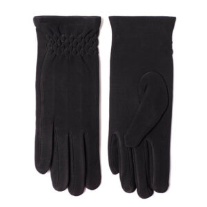 Women's black gloves isolated on white