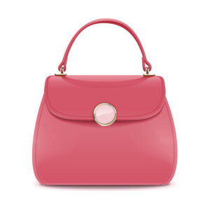 Vector pink female handbag isolated on white background